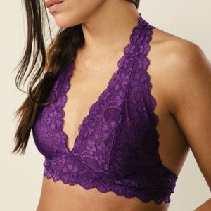 Free People Lace Bra/Bralette Halter “Galloon” Style Large